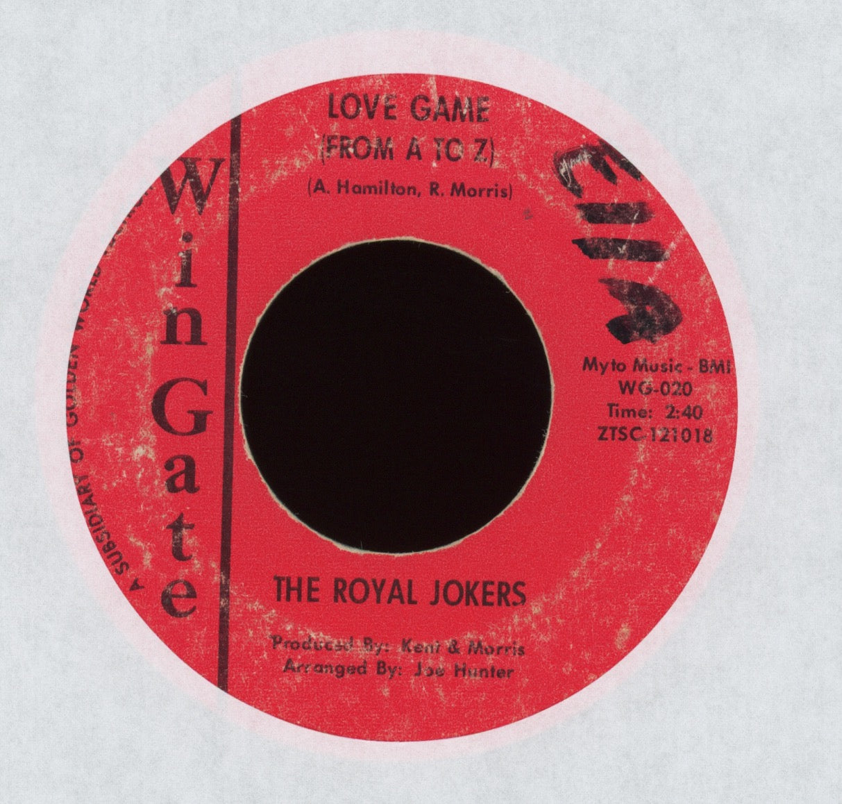 The Royal Jokers - Love Game (From A To Z) on Wingate Northern Soul 45