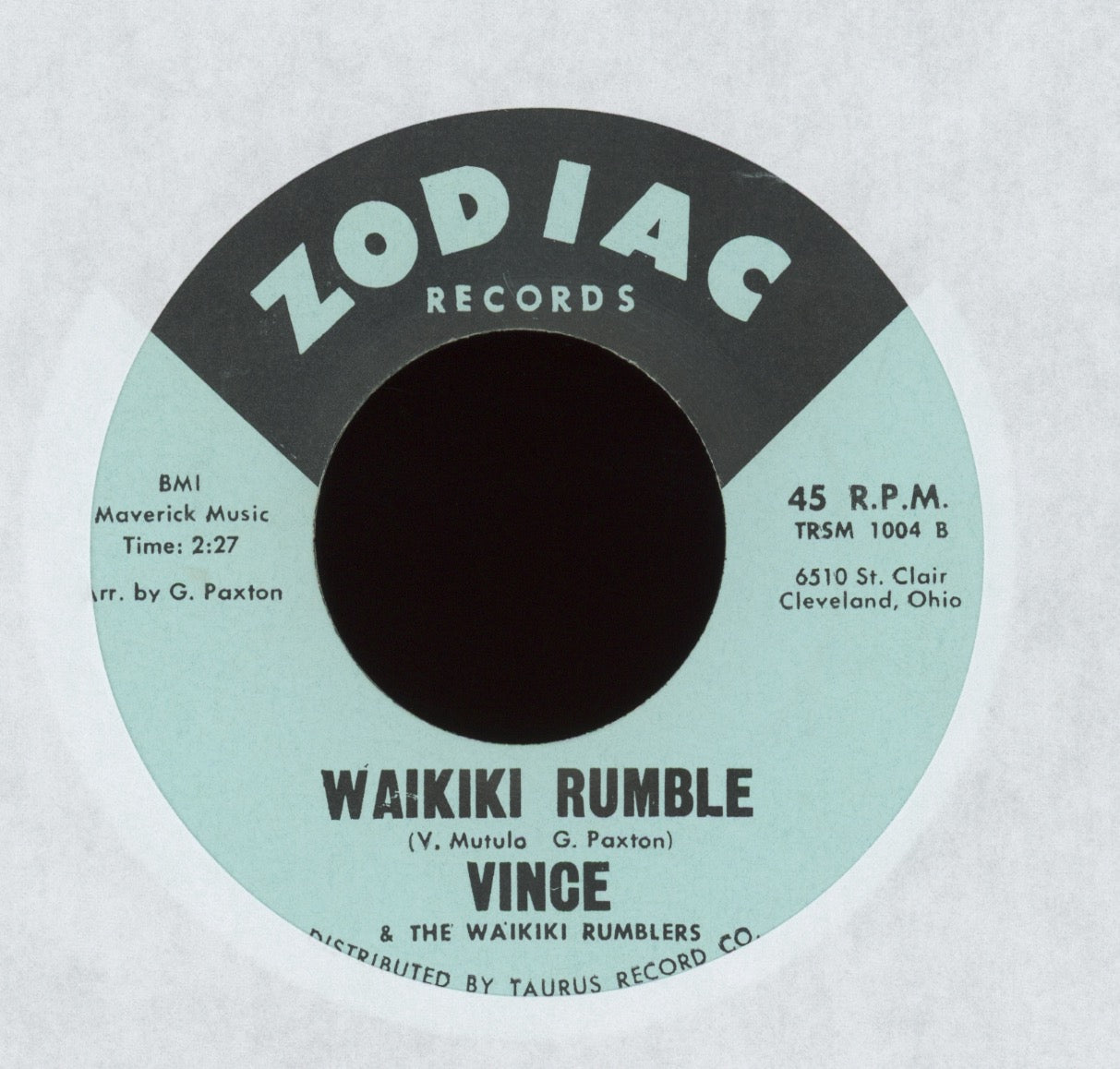 Vince & The Waikiki Rumblers - Waikiki Rumble on Zodiac Instro Surf 45