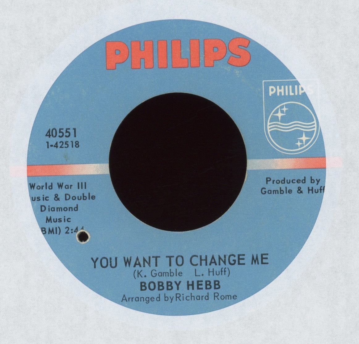 Bobby Hebb - You Want To Change Me on Philips Northern Soul 45