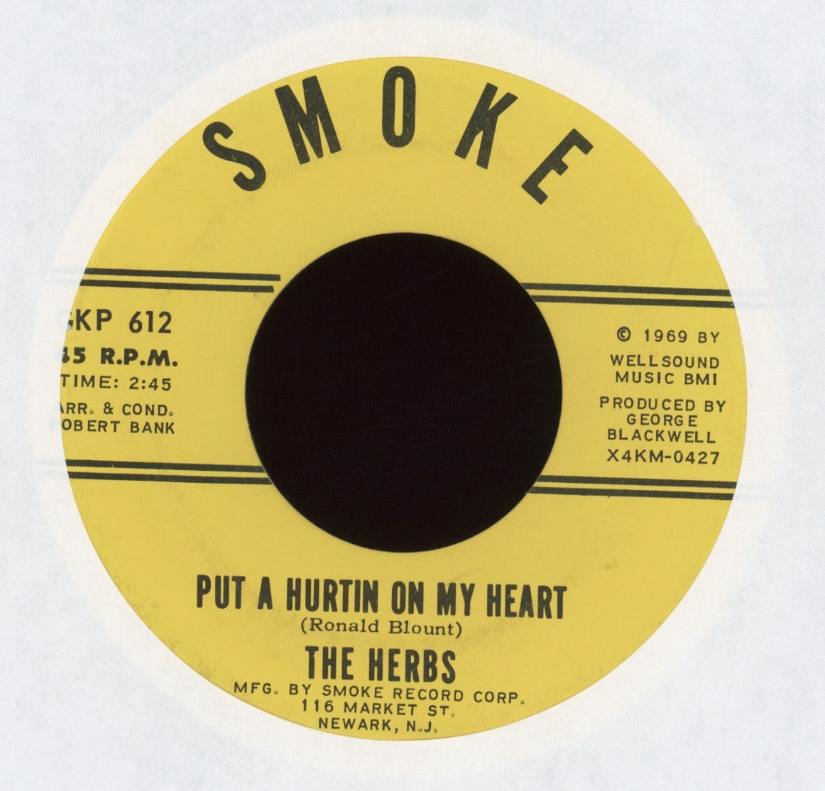 The Herbs - Put A Hurtin On My Heart on Smoke Northern Soul 45