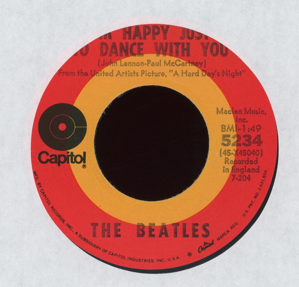 The Beatles - I'll Cry Instead on Capitol Target Label Reissue 45