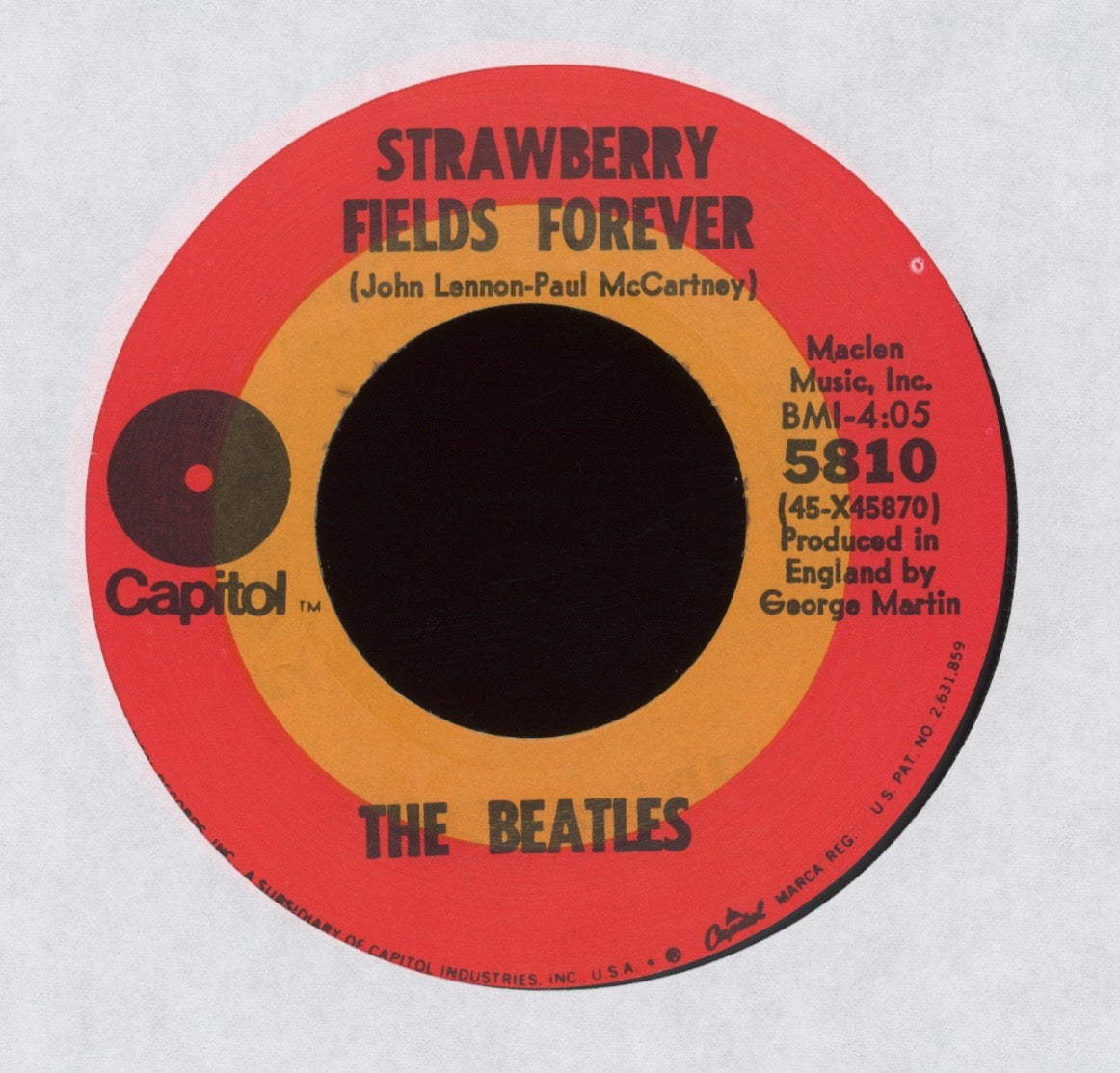 The Beatles - Strawberry Fields Forever / Penny Lane on Capitol Target Label Reissue