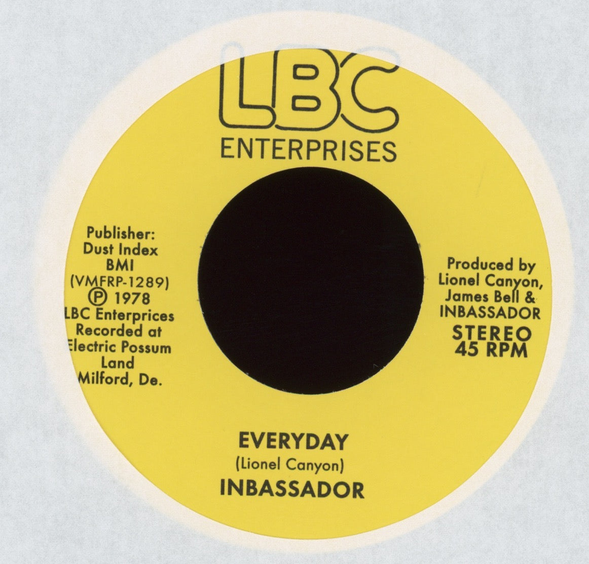 Inbassador - Everybody's Doing It on LBC Enterprises Numero Reissue Funk 45