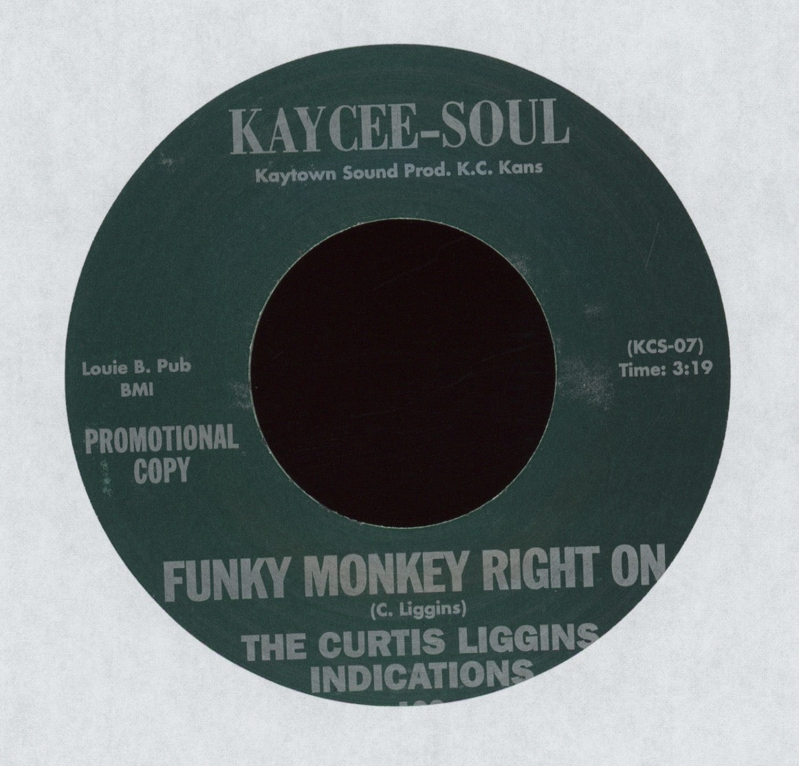 The Curtis Liggins Indications - Funky Monkey Right On on Kaycee Soul Numero Reissue Funk 45