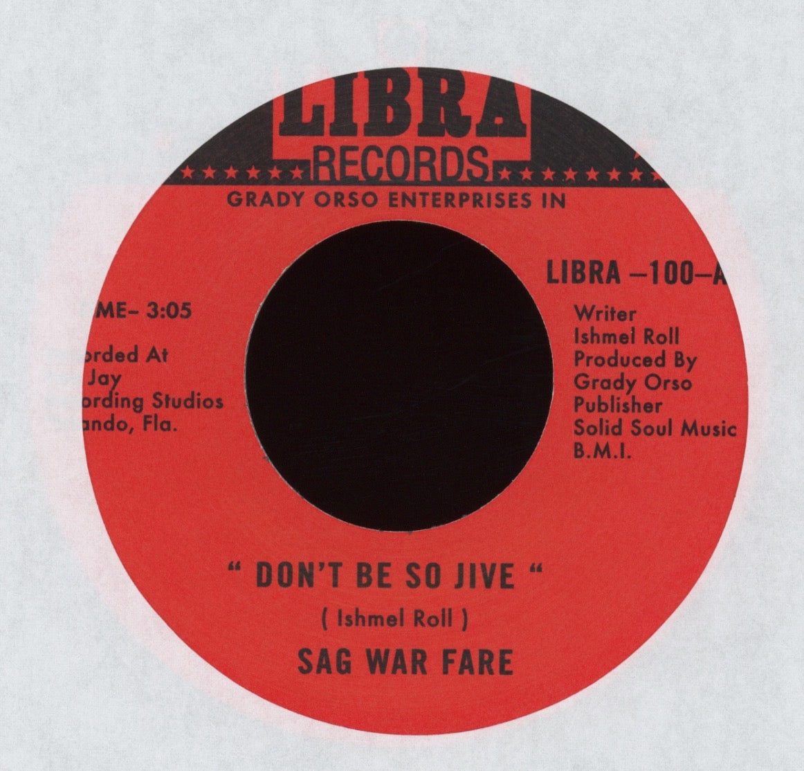 Sag War Fare - Don't Be So Jive / Girl! You Better Change on Libra Numero Reissue Northern Soul Funk 45