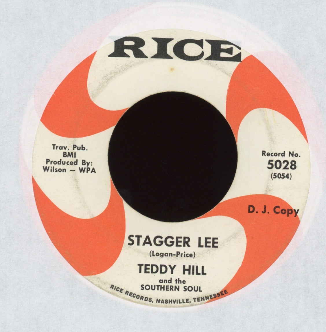 Teddy Hill and the Southern Soul - I Just Dropped In on Rice Promo Soul Funk 45