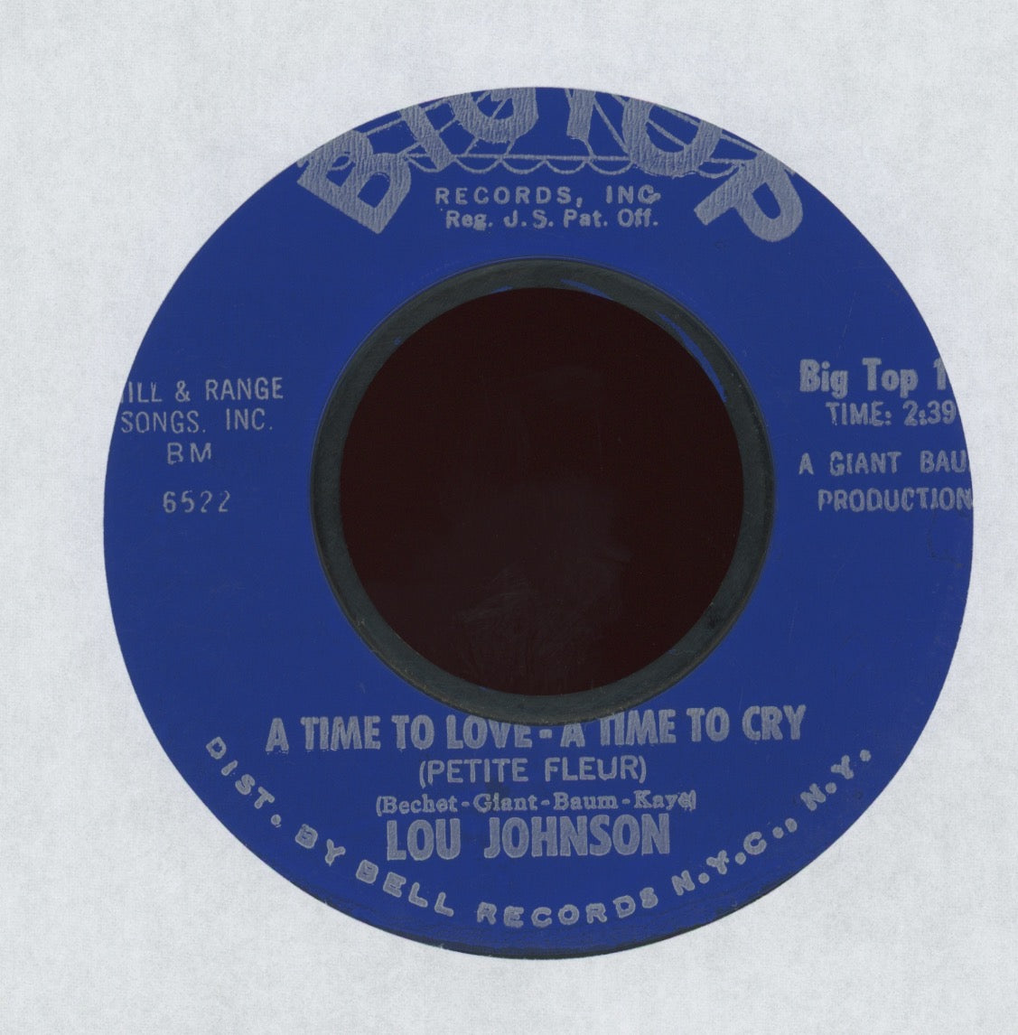 Lou Johnson - Unsatisfied on Bigtop Northern Soul 45