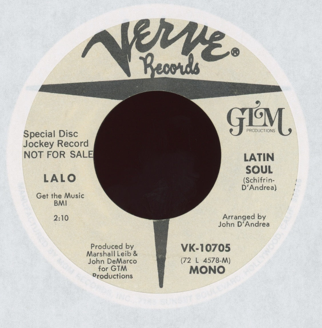 Lalo Schifrin - Latin Soul on Verve Promo Latin Soul 45