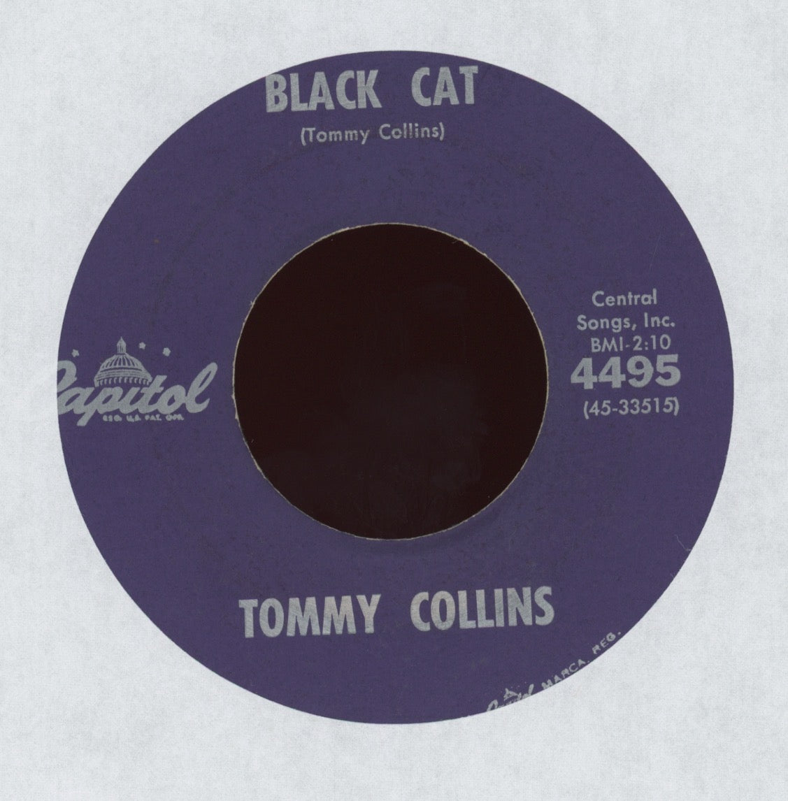 Tommy Collins - Black Cat on Capitol Rockabilly 45