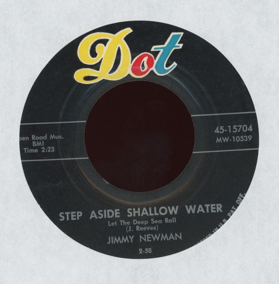 Jimmy C. Newman - Step Aside Shallow Water (Let The Deep Sea Roll) on Dot Rockabilly 45