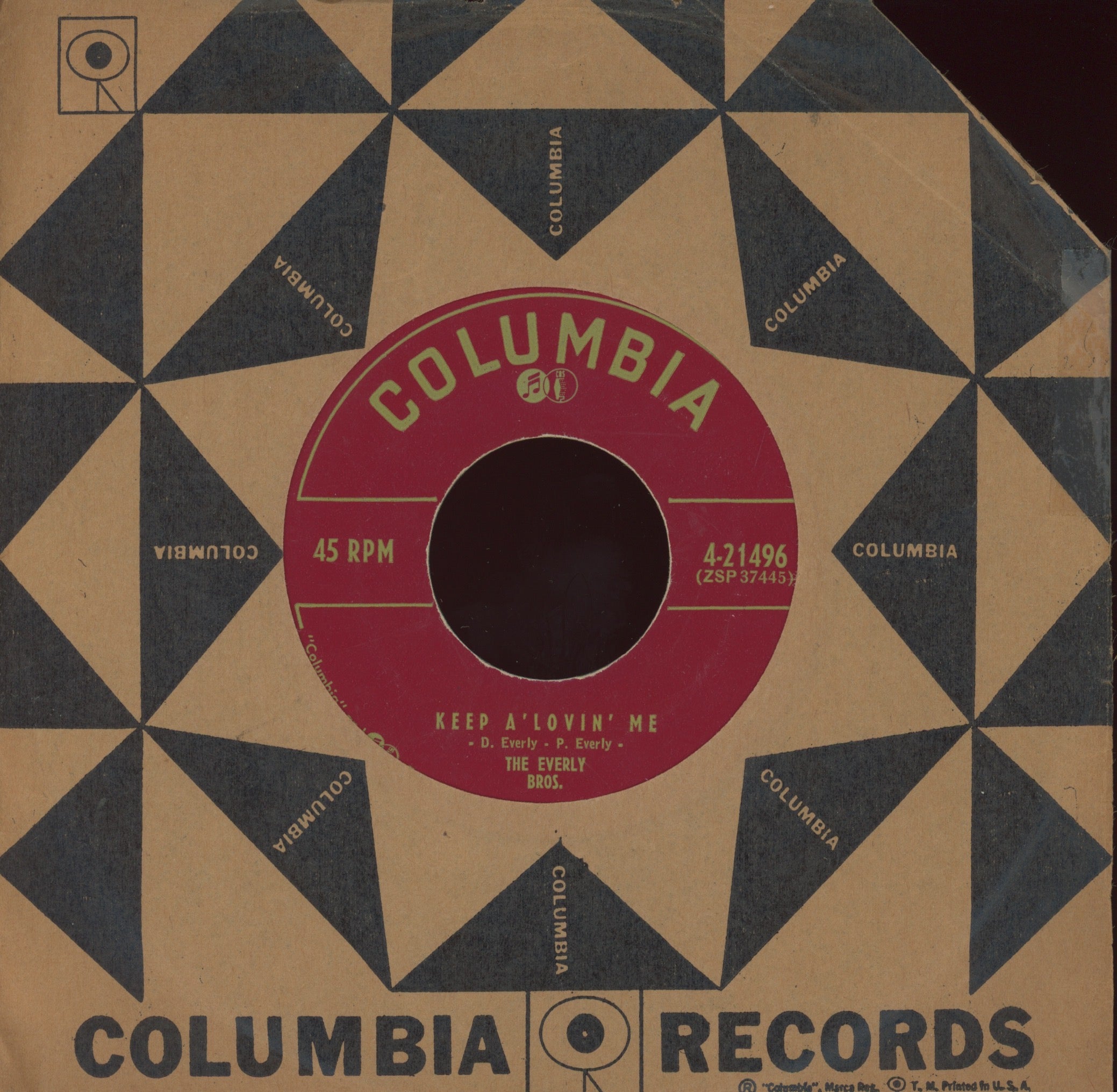 Everly Brothers - Keep A'Lovin' Me on Columbia Country 45