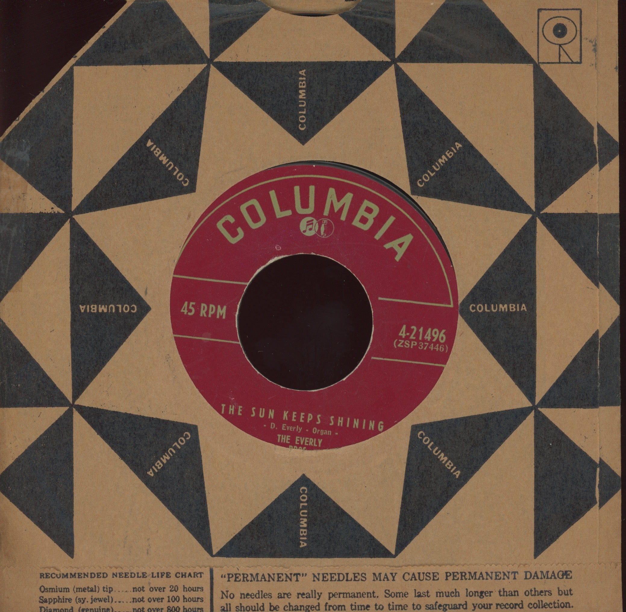 Everly Brothers - Keep A'Lovin' Me on Columbia Country 45