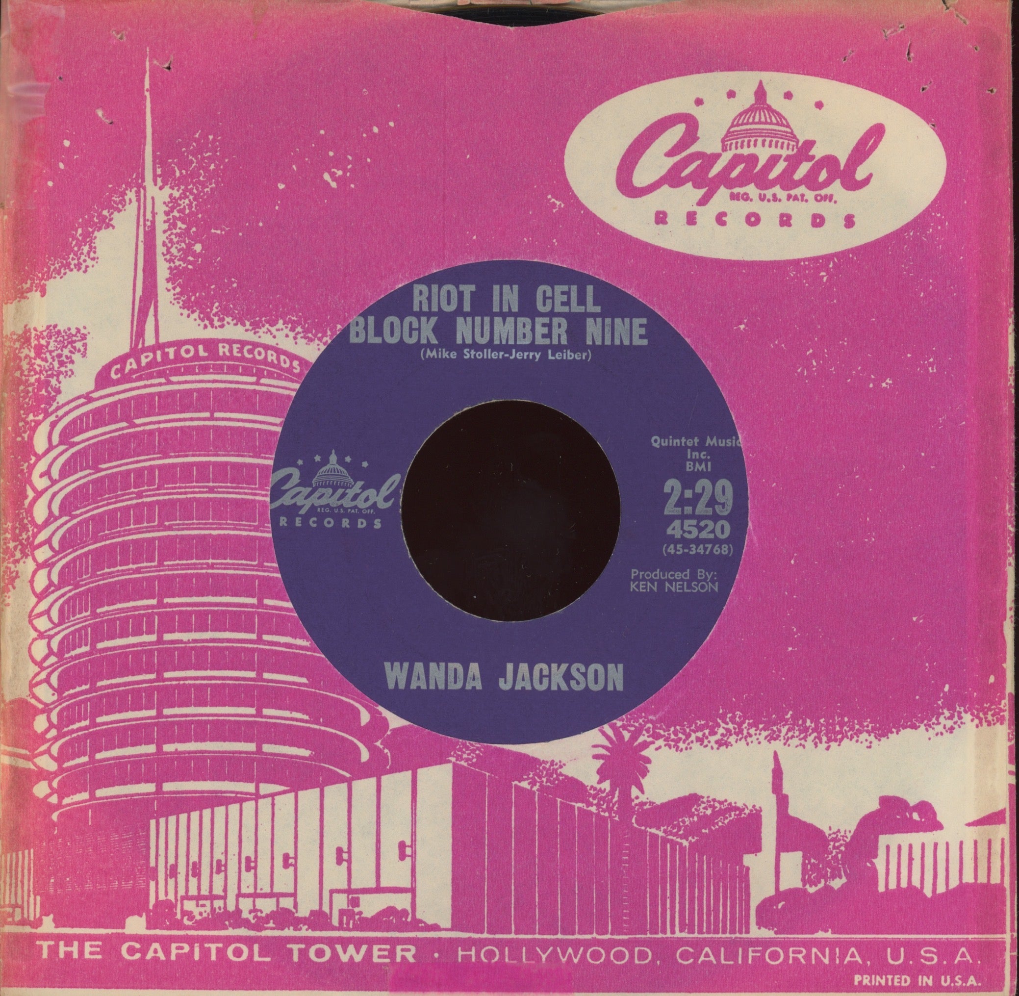 Wanda Jackson - Riot In Cell Block Number Nine on Capitol Rockabilly 45