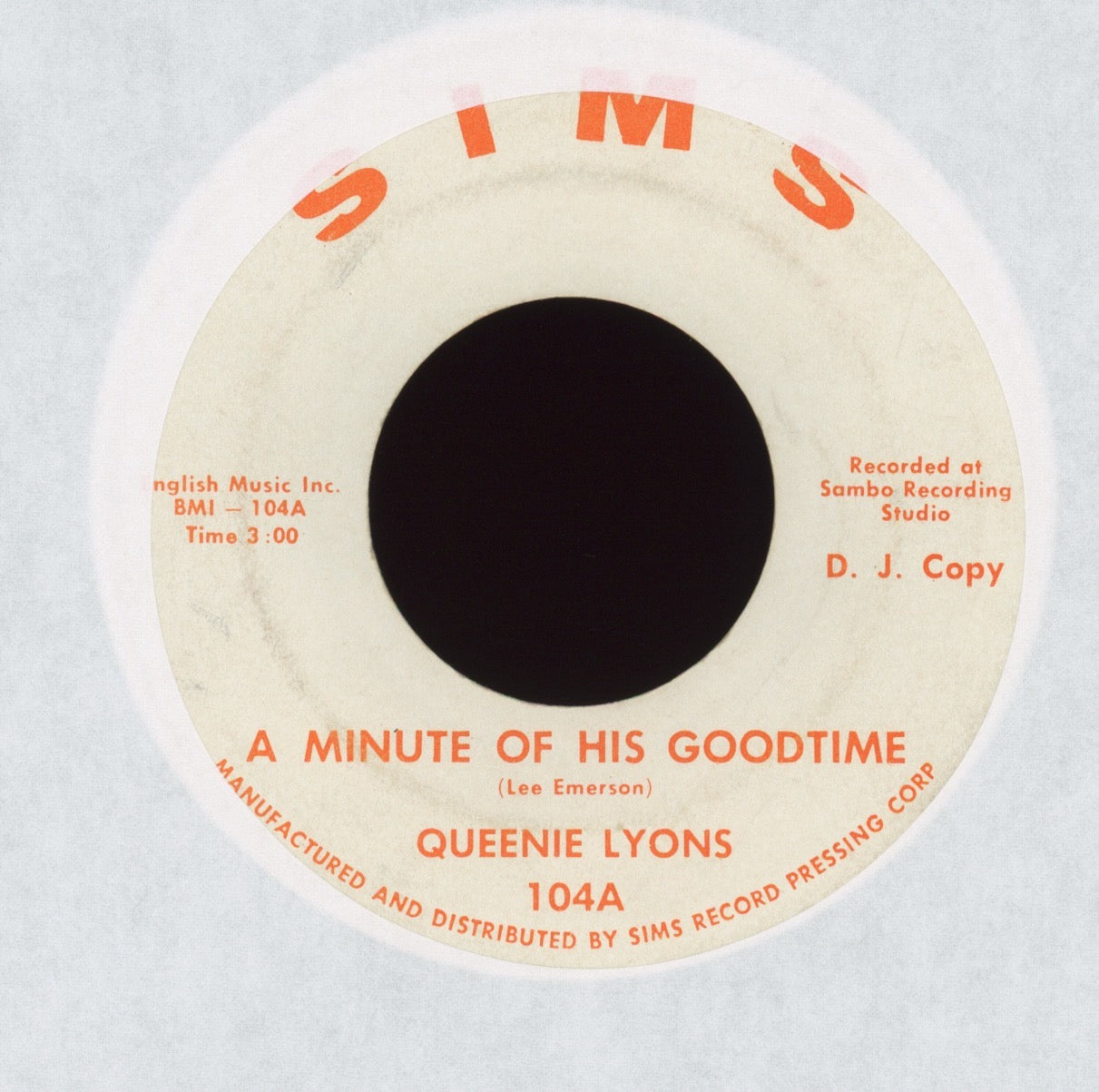 Queenie Lyons - Good Soul Lovin' on Sims Promo Soul Funk 45