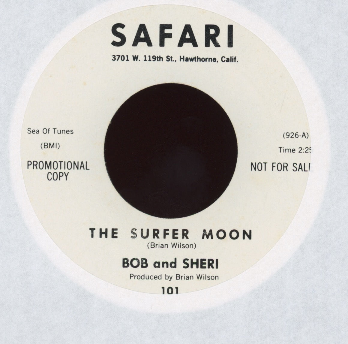 Bob & Sheri - The Surfer Moon / Humpty Dumpty on Safari Ltd Numbered Blue Vinyl 45 RPM Reissue With Cover