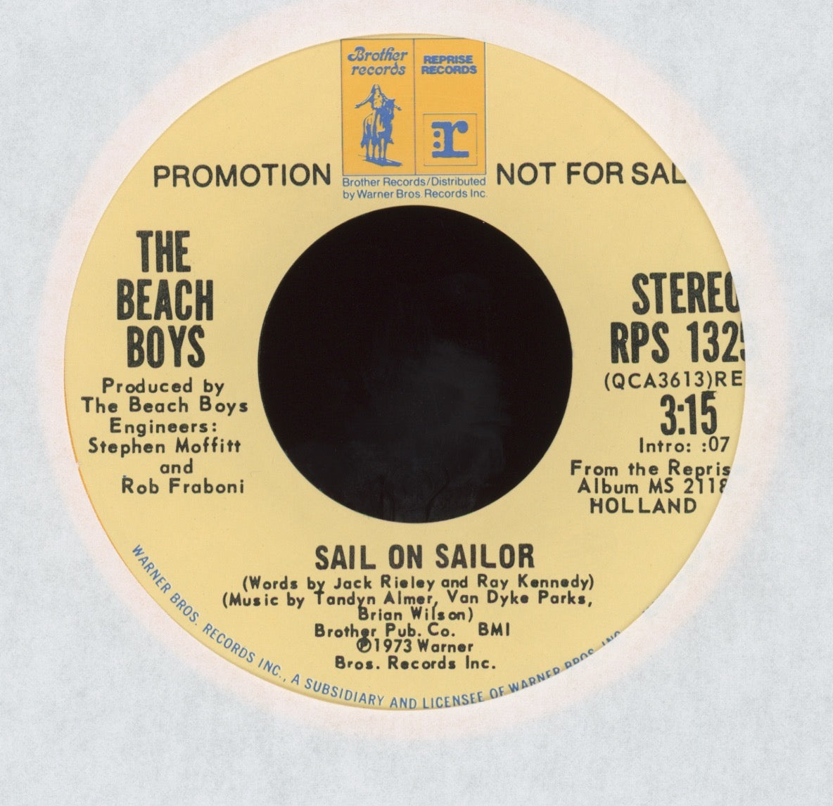 The Beach Boys - Sail On Sailor on Brother Promo 45