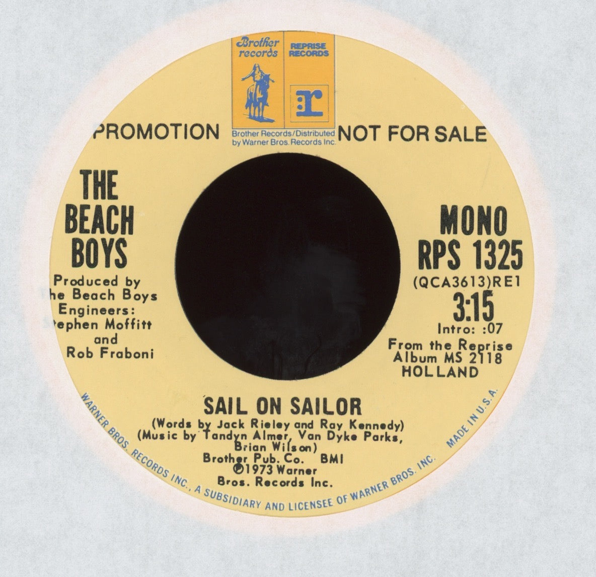 The Beach Boys - Sail On Sailor on Brother Promo 45