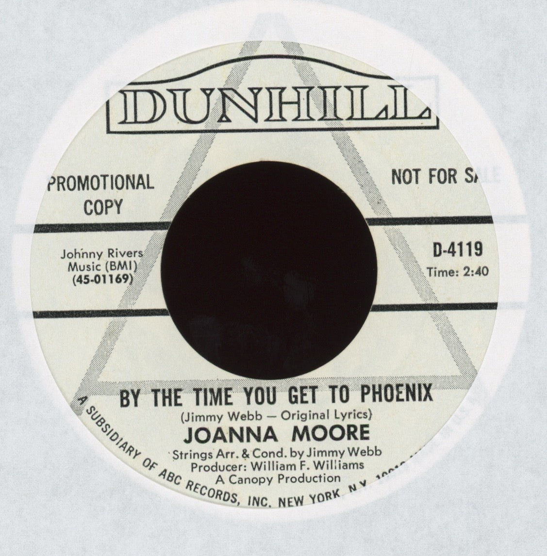 Joanna Moore - By The Time You Get To Phoenix on Dunhill Promo Pop Rock Answer Song 45