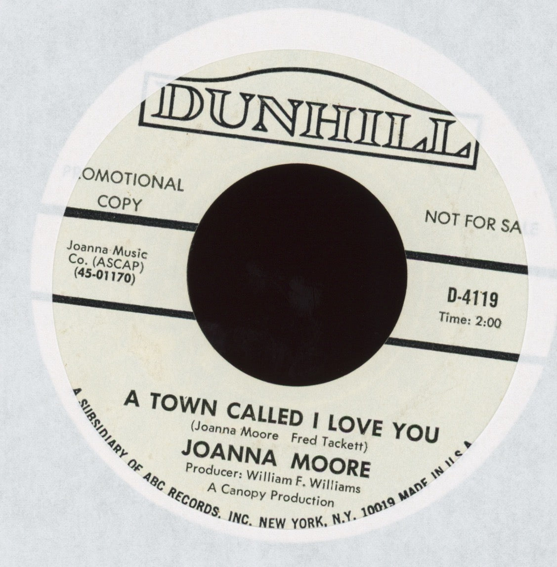 Joanna Moore - By The Time You Get To Phoenix on Dunhill Promo Pop Rock Answer Song 45