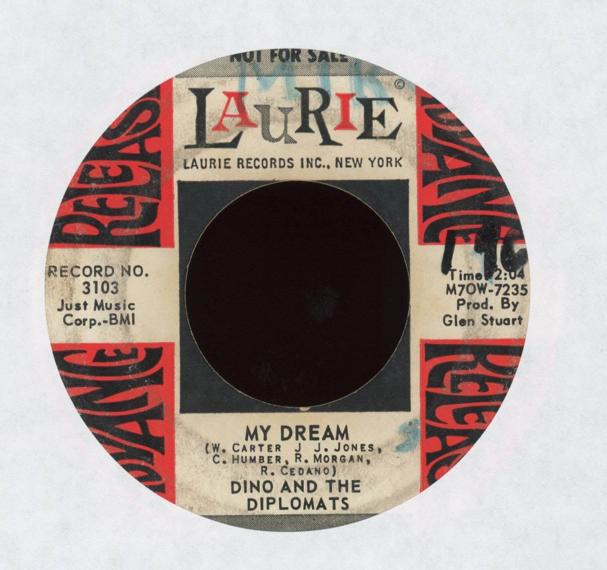 Dino & The Diplomats - I Can't Believe / My Dream on Laurie Promo Doo Wop 45