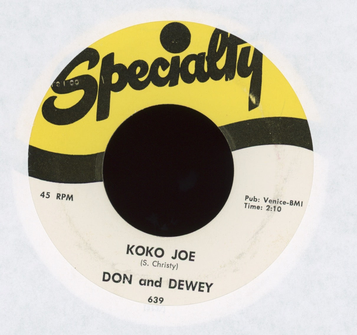 Don & Dewey - Koko Joe / The Letter on Specialty R&B 45