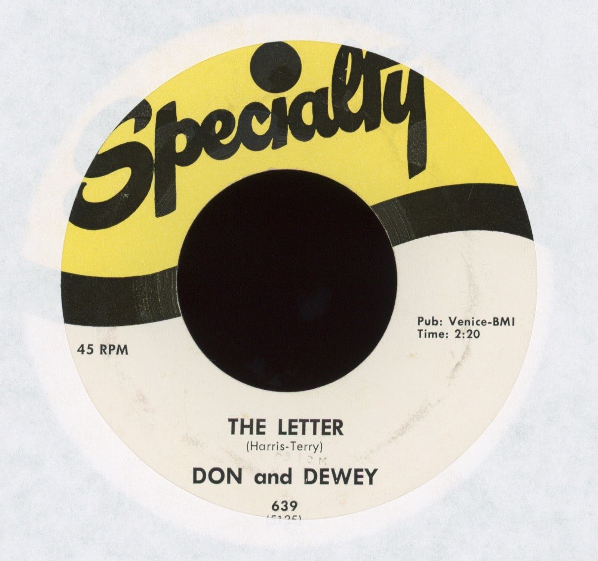 Don & Dewey - Koko Joe / The Letter on Specialty R&B 45