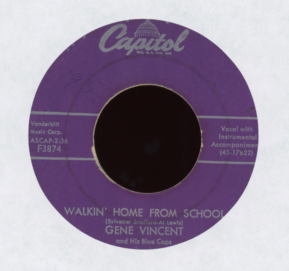 Gene Vincent & His Blue Caps - I Got A Baby / Walkin' Home From School on Columbia Rockabilly 45