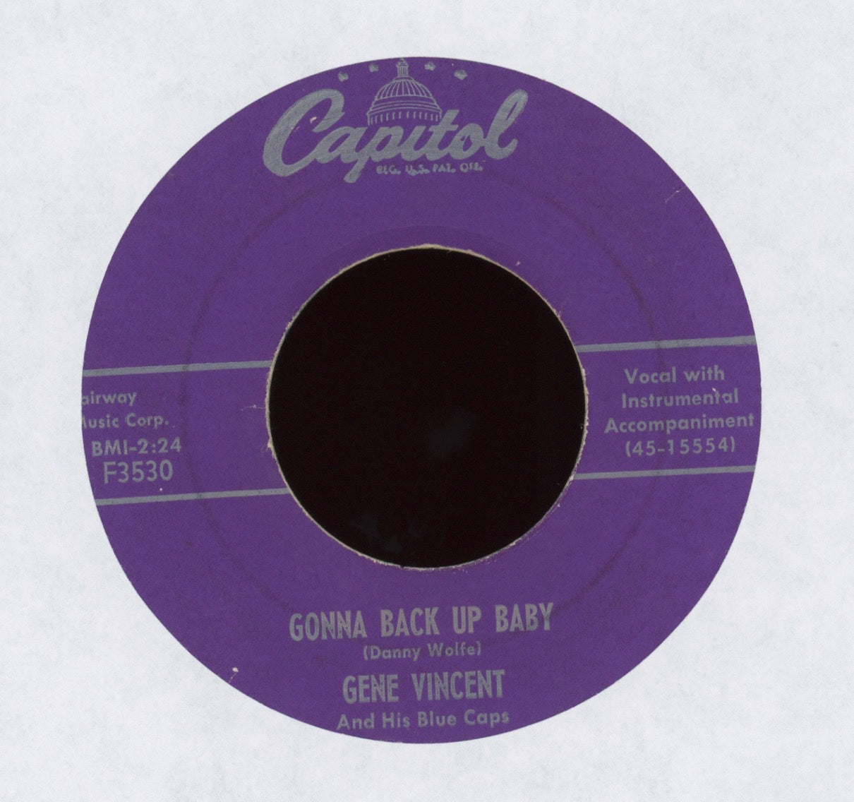 Gene Vincent & His Blue Caps - Race With The Devil / Gonna Back Up Baby on Capitol Rockabilly 45