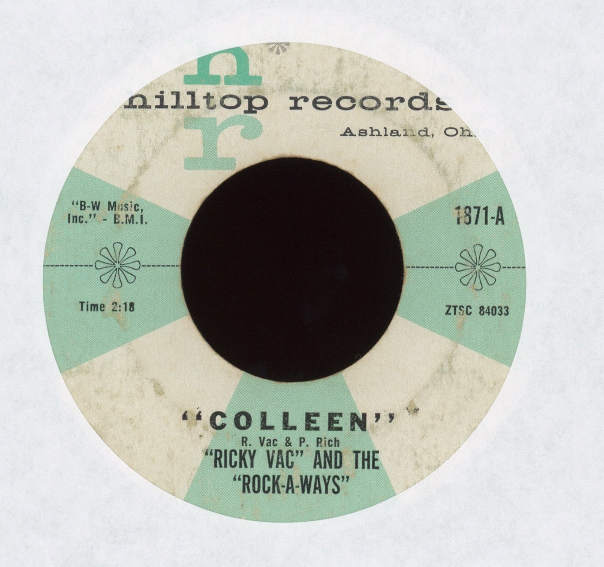 Ricky Vac and The Rock-A-Ways - Colleen / How Do You Think I Feel on Hilltop Doo Wop 45