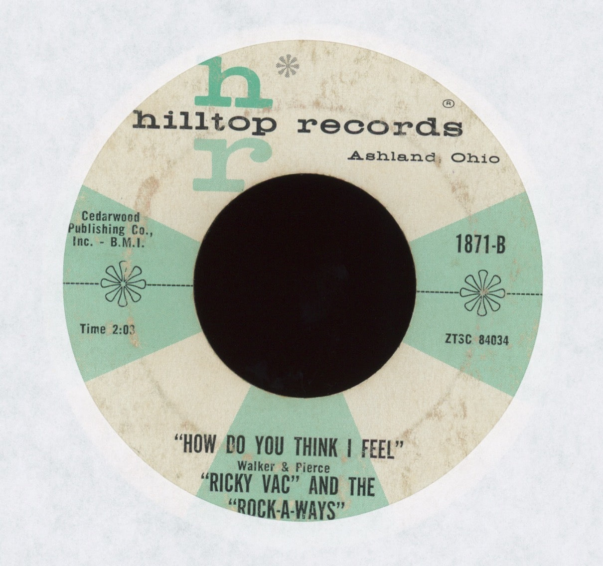 Ricky Vac and The Rock-A-Ways - Colleen / How Do You Think I Feel on Hilltop Doo Wop 45