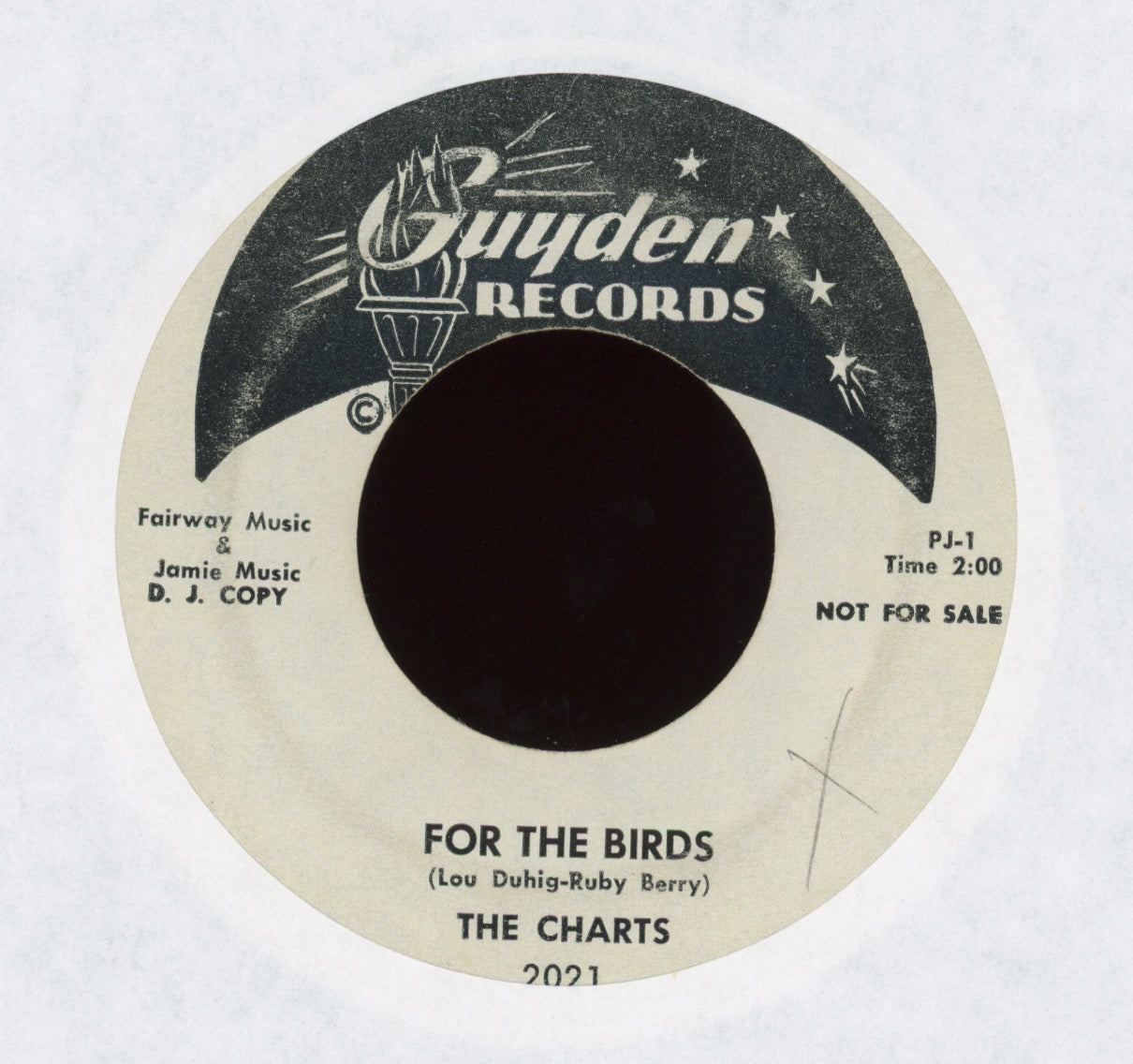 The Charts - For The Birds / Ooba-Gooba on Guyden Promo R&B Rocker Inst. 45