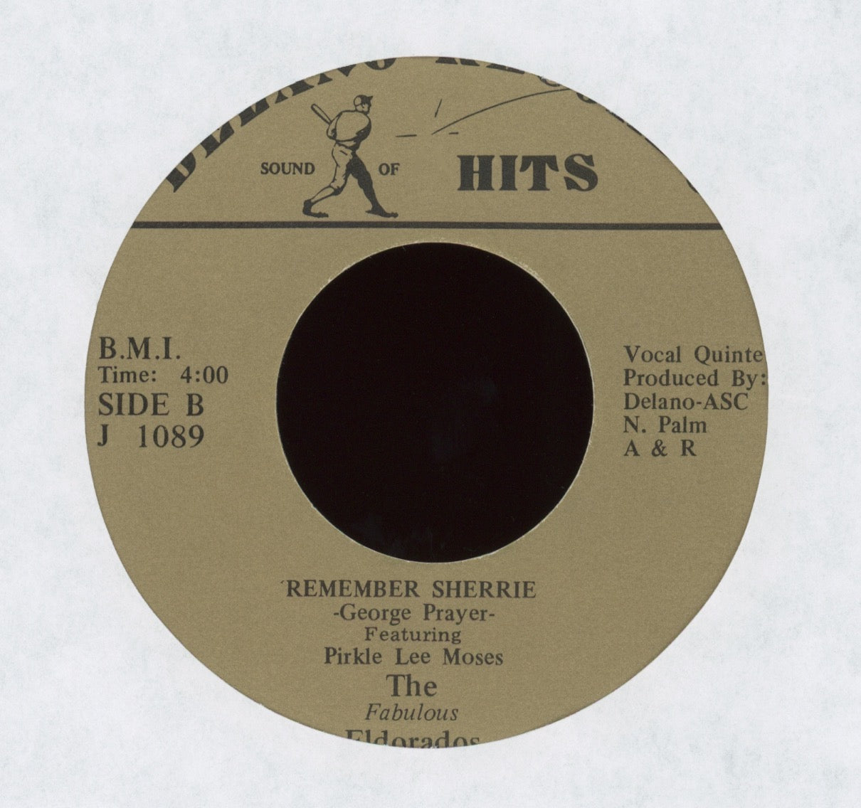 The Fabulous Eldorados - Ease The Pain / Remember Sherrie on Delano Doo Wop 45