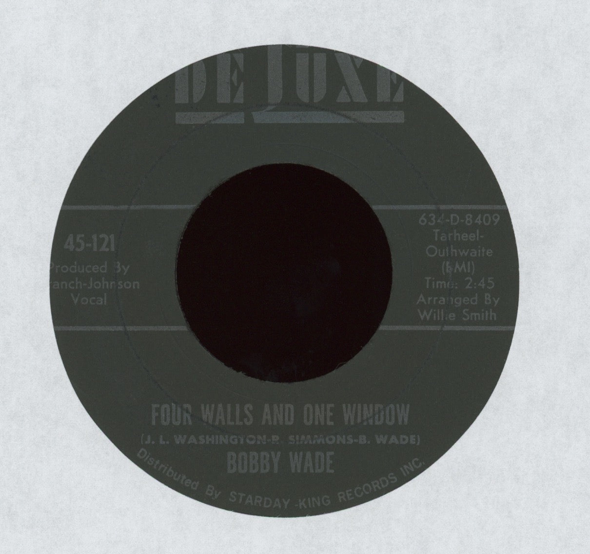 Bobby Wade - Can't You Hear Me Calling / Four Walls And One Window on Deluxe Sweet Soul 45