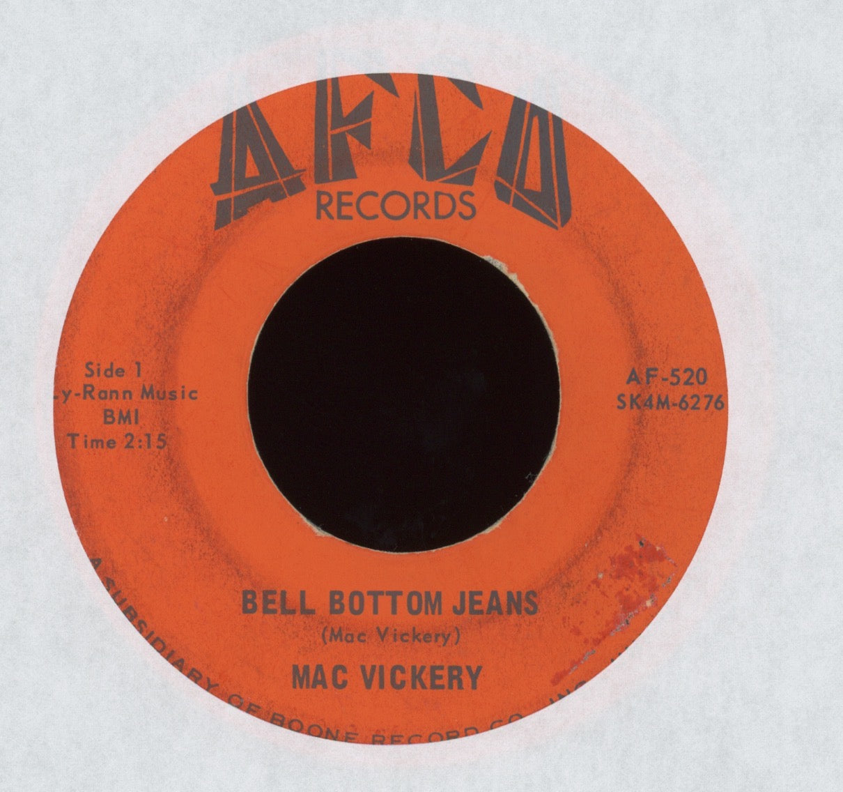 Mack Vickery - Bell Bottom Jeans on Afco Records Rockabilly 45