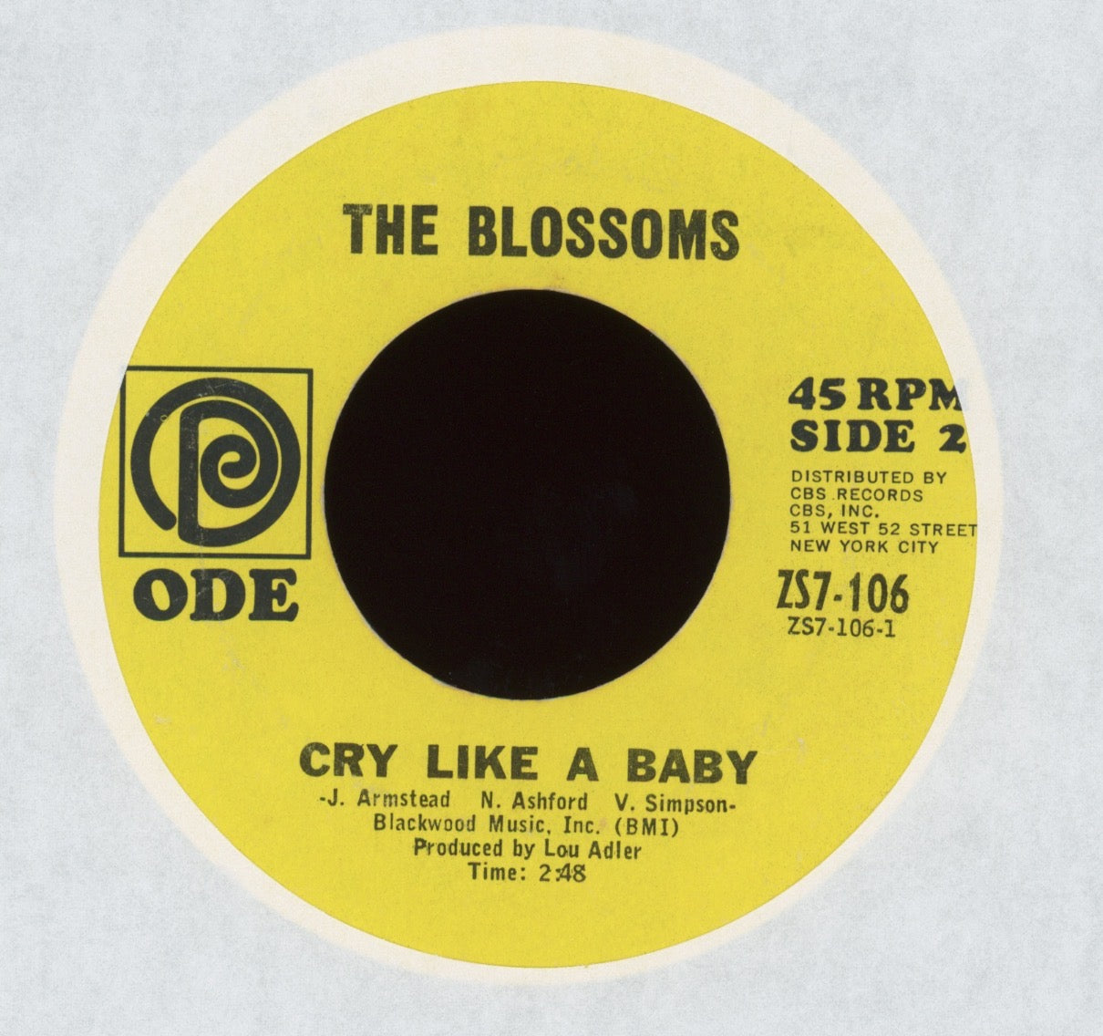 The Blossoms - Wonderful / Stoney End on Ode Northern Soul 45