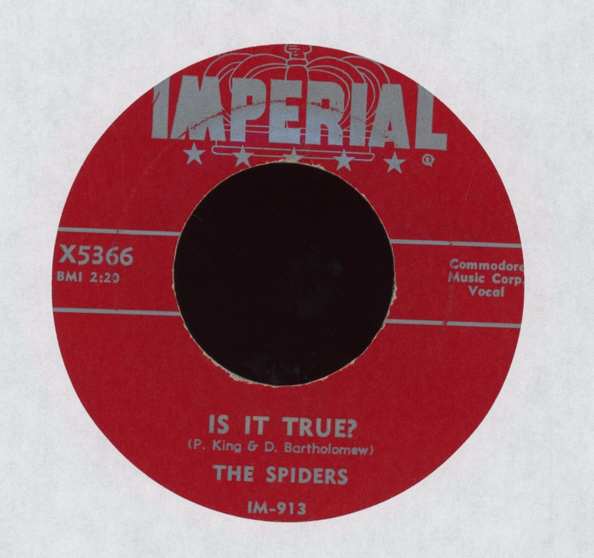 The Spiders - Witchcraft / Is It True? on Imperial Doo Wop R&B 45