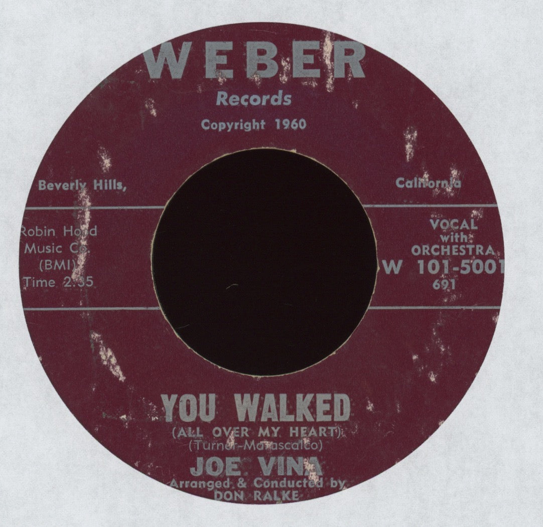 Joe Vina - You Walked All Over My Heart on Weber R&B Popcorn 45