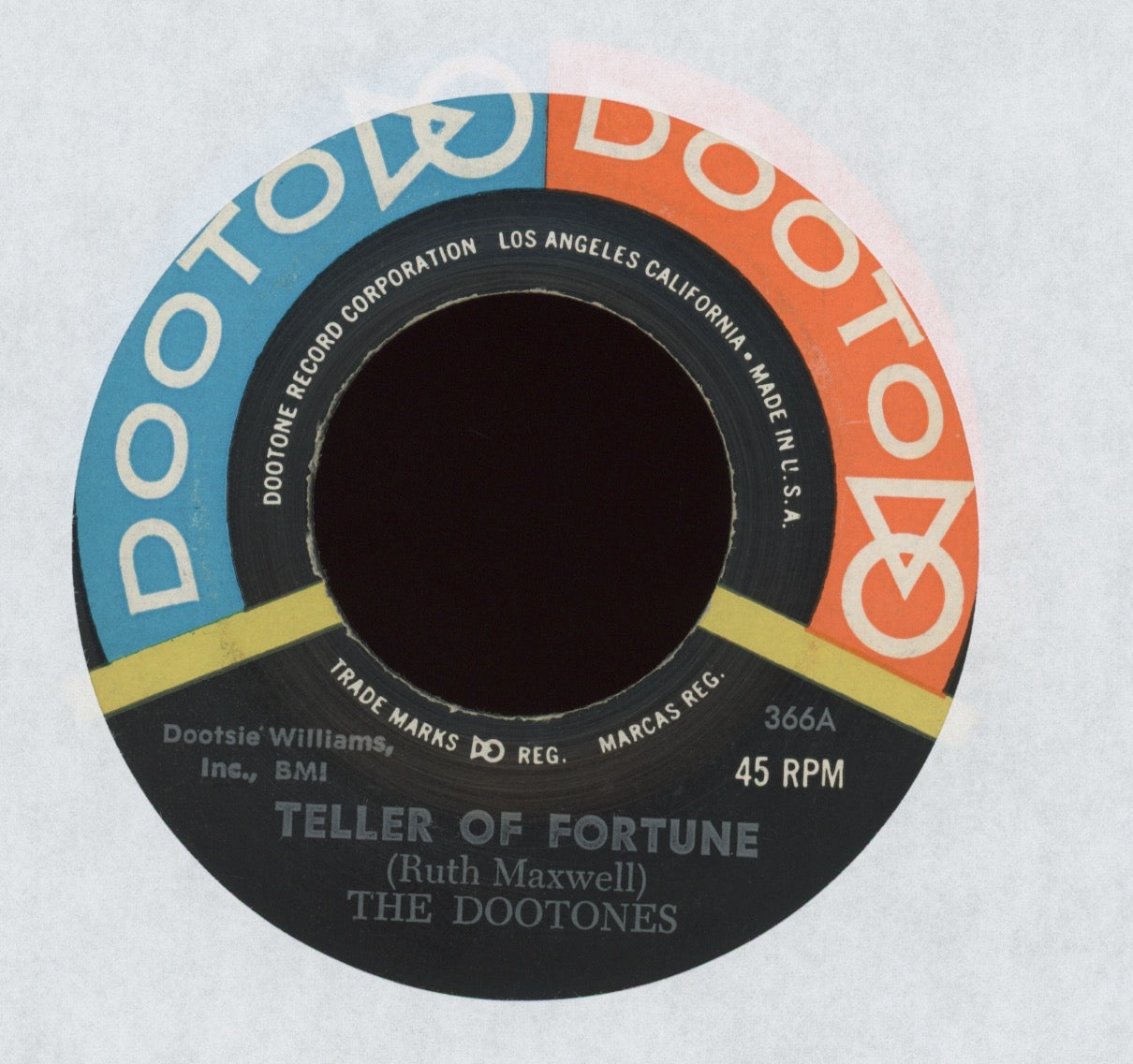 The Dootones - Teller Of Fortune on Dooto Records Doo Wop 45 Reissue