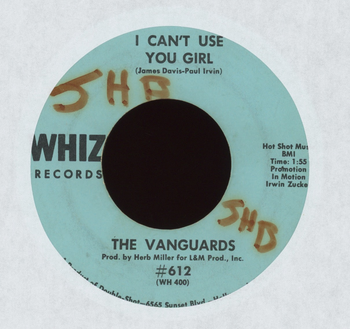 The Vanguards - Somebody Please / I Can't Use You Girl on Whiz Sweet Soul 45