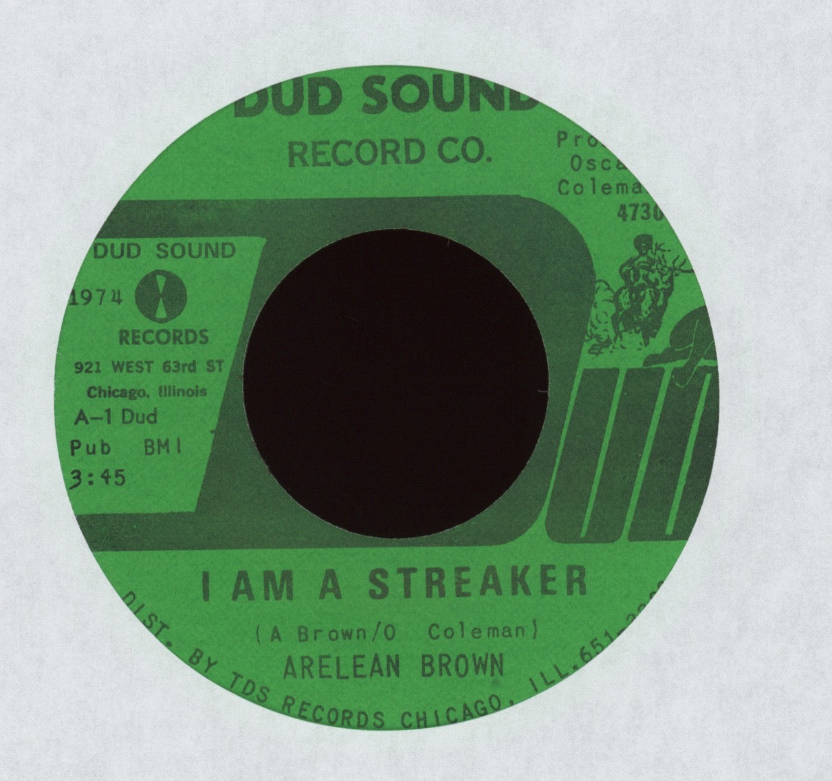 Arelean Brown - I Am A Streaker / Why I Love You on Dud Sound Records Blues 45