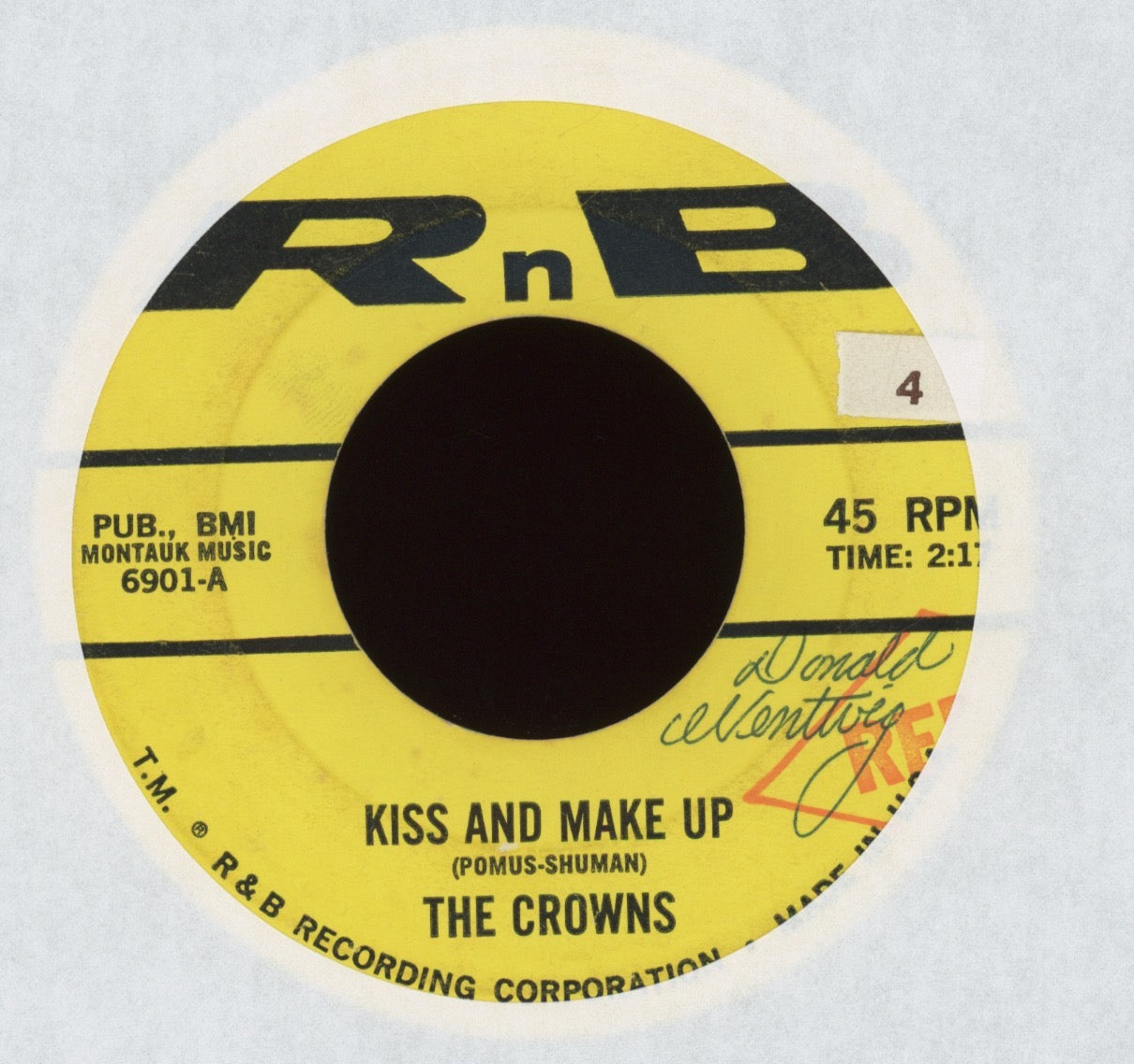 The Five Crowns - Kiss And Make Up / I'll Forget About You on RnB R&B 45