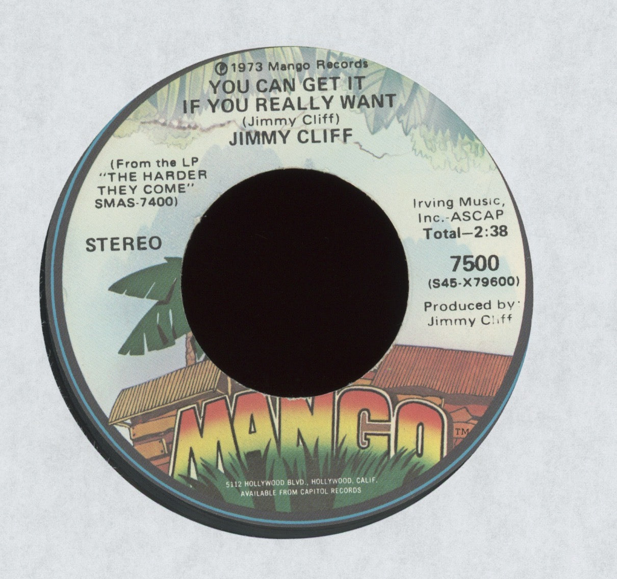 Jimmy Cliff - You Can Get It If You Really Want / The Harder They Come on Mango Reggae 45