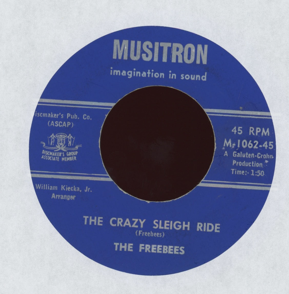 Larry Barton and the Freebees - Seymour The Beatnik Elf on Musitron Novelty Christmas Rocker 45