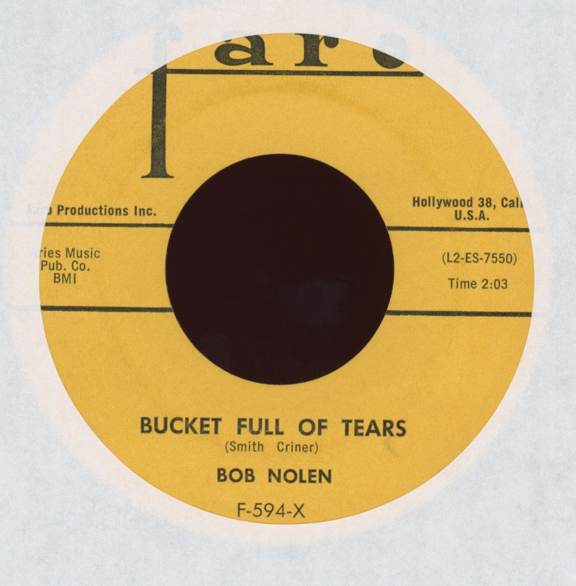 Bob Nolen - Bucket Full Of Tears on Faro Rockabilly 45