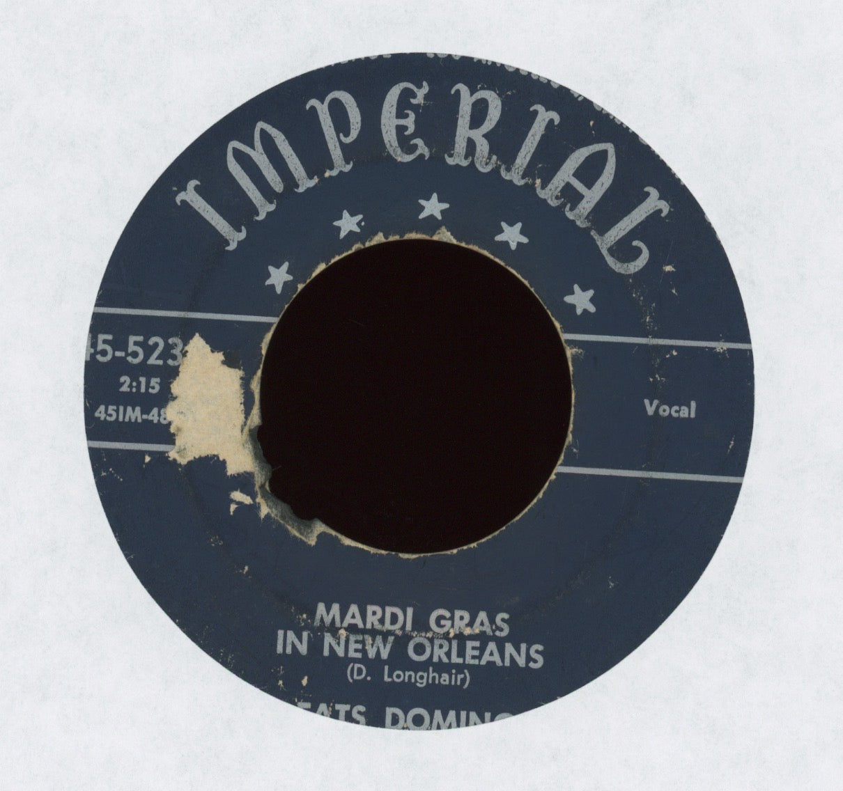 Fats Domino - Going To The River / Mardi Gras In New Orleans on Imperial Blues R&B 45