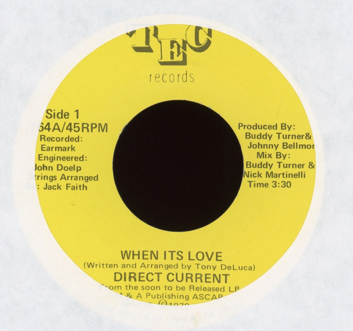 Direct Current - When Its Love on TEC Records Modern Soul 45