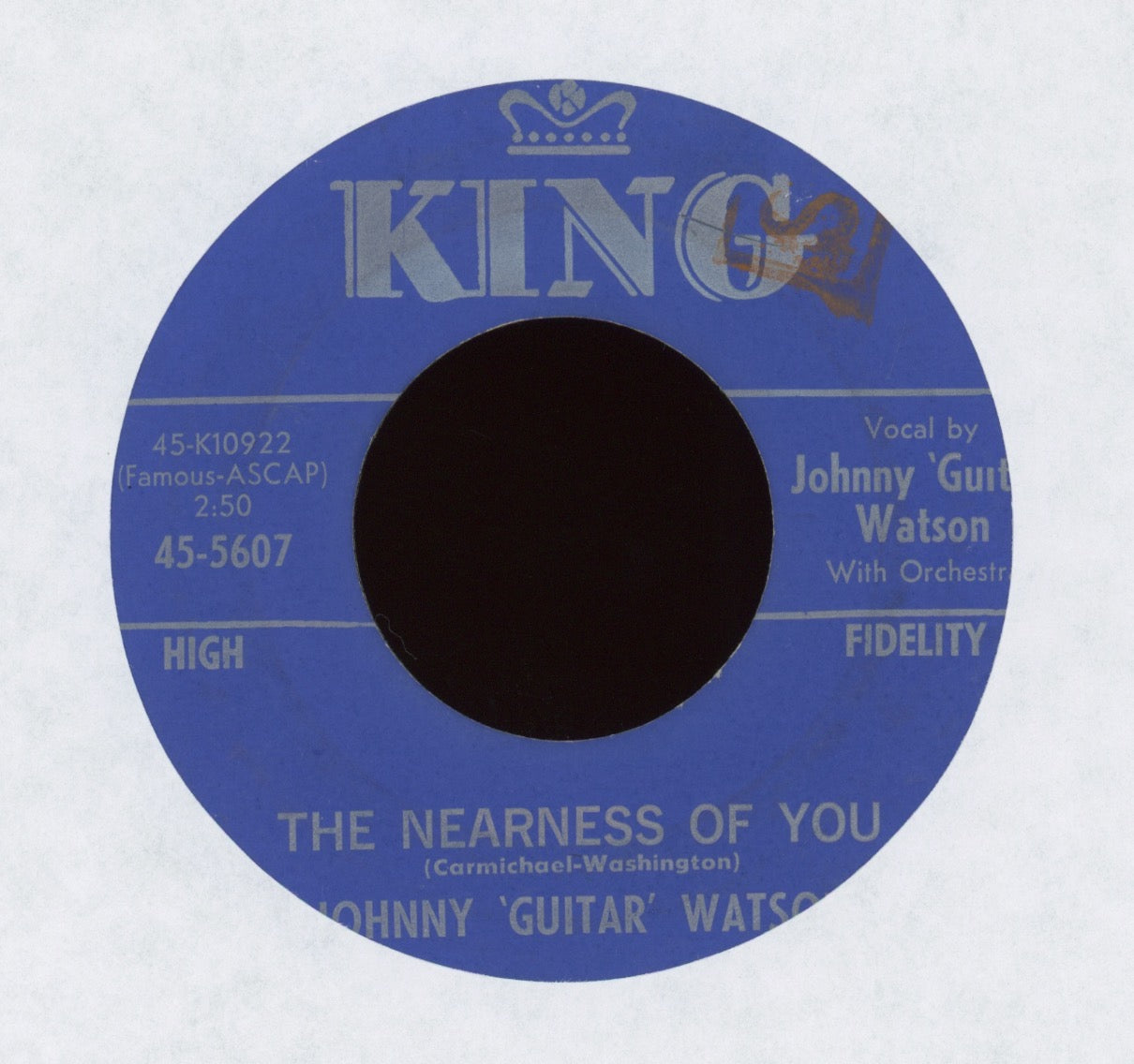 Johnny Guitar Watson - The Nearness Of You / I Just Wants Me Some Love on King Blues 45