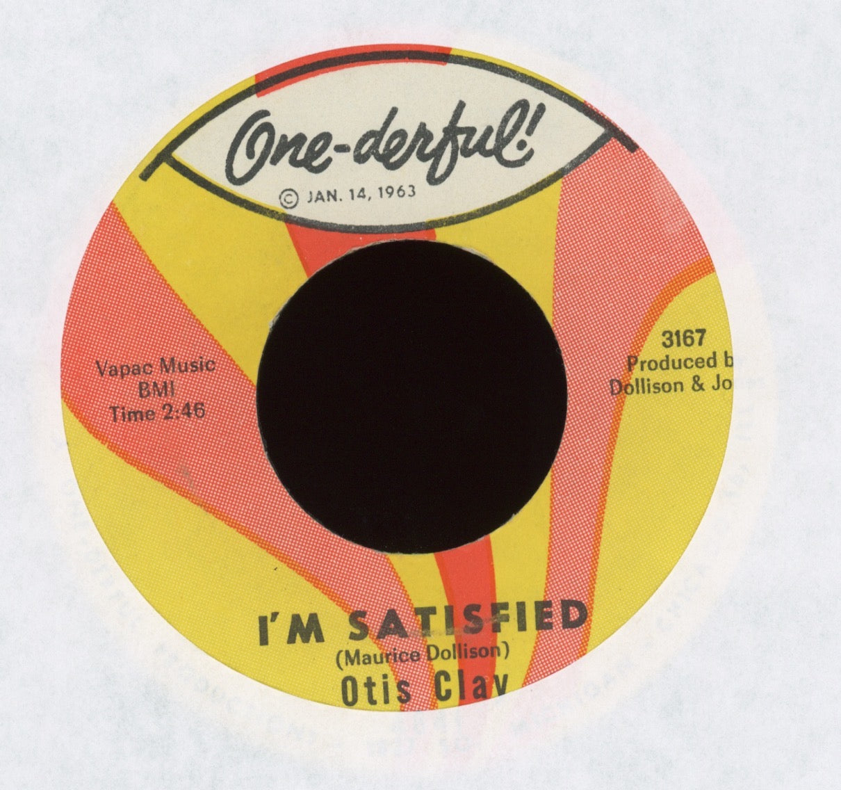 Otis Clay - I'm Satisfied / I Testify on One-derful Soul 45