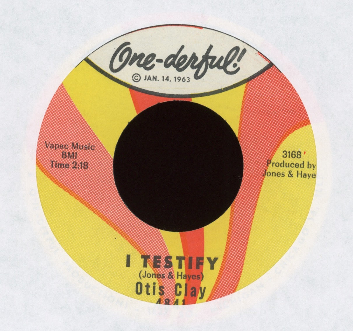 Otis Clay - I'm Satisfied / I Testify on One-derful Soul 45