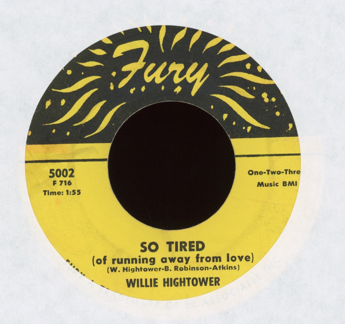 Willie Hightower - If I Had A Hammer / So Tired on Fury Soul 45